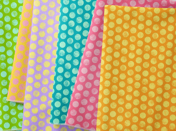 Bine Brändle Restepaket Patchwork Baumwolle Fette Punkte candy 