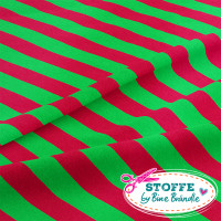 Bine Brändle 100% Baumwolle "Elfen-Streifen rot-grün" 0,5m x 155cm Bine Brändle 100% Baumwolle "Elfen-Streifen rot-grün" 0,5m x 155cm