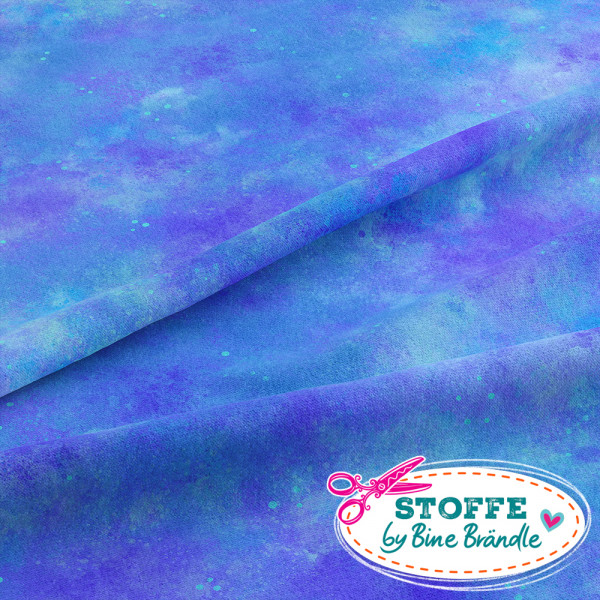 Bine Brändle Softshell "Meeresblau lila" 1m x 148cm