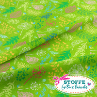 Bine Brändle 100% Baumwolle "Sommergräser grün" 0,5m x 155 cm Bine Brändle 100% Baumwolle "Sommergräser grün" 0,5m x 155 cm