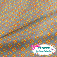 Bine Brändle Jersey Baumwolle Mini Blatt und Punktgrau-orange 0,5 m x 155 cm alle Farbstellungen Bine Brändle Jersey Baumwolle Mini Blatt und Punktgrau-orange 0,5 m x 155 cm alle Farbstellungen