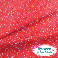 Bine Brändle 100% Baumwolle Streusel rot 0,5 m x 155 cm Kombistoffe Bine Brändle 100% Baumwolle Streusel rot 0,5 m x 155 cm Kombistoffe