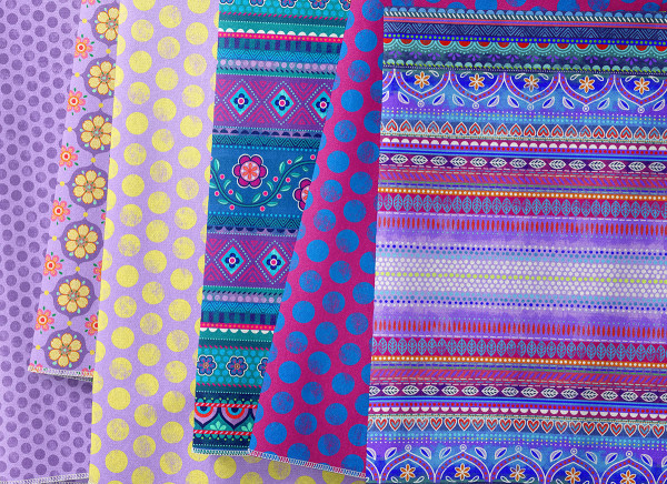 Bine Brändle Restepaket Baumwolle lila violett Patchwork