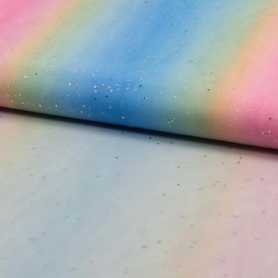 Tüll "Glitzertüll Regenbogen" 0,5m x 145 cm