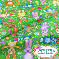 Bine Brändle Jersey "Osterhasen grün klein" 0,5m x 155 cm Bine Brändle Jersey "Osterhasen grün klein" 0,5m x 155 cm