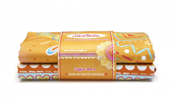 Bine Brändle Baumwolle Großes Mandala orange Stoff-Set Nr. 2 