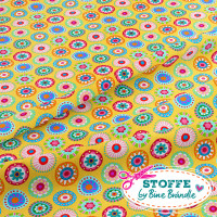 Bine Brändle 100% Baumwolle "Milleflori gelb" 1m x 155cm Bine Brändle 100% Baumwolle "Milleflori gelb" 1m x 155cm