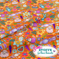 Bine Brändle Jersey "0,5m x 155cm Osterkonfetti orange" Kombistoffe  Bine Brändle Jersey "0,5m x 155cm Osterkonfetti orange" Kombistoffe