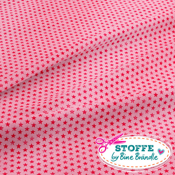 Bine Brändle Jersey  "Sternchen rosa" 0,5m x 155cm Weihnachten Weihnachtsstoff