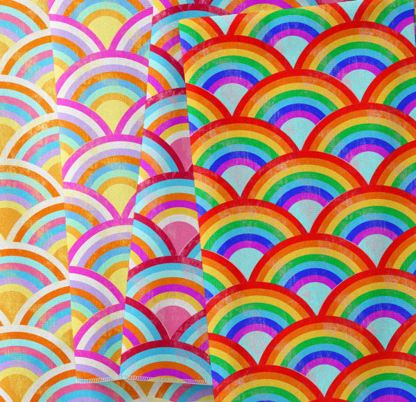 Bine Brändle 100% Baumwolle "Kombireste Regenbogen" 1m x 155cm
