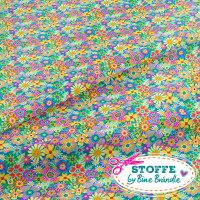 Bine Brändle Sommersweat "Blümchen gelb-bunt" 0,5m x 155cm Bine Brändle Sommersweat "Blümchen gelb-bunt" 0,5m x 155cm