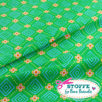 Bine Brändle 100% Baumwolle "Rauten Grün" 0,5m x 155cm Bine Brändle 100% Baumwolle "Rauten Grün" 0,5m x 155cm