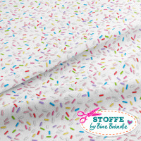 Bine Brändle Sommersweat French Terry Streusel weiß 0,5 m x 155 cm  Bine Brändle Sommersweat French Terry Streusel weiß 0,5 m x 155 cm