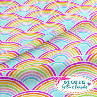 Bine Brändle 100% Baumwolle "Regenbögen happy groß" 0,5m x 155cm Bine Brändle 100% Baumwolle "Regenbögen happy groß" 0,5m x 155cm