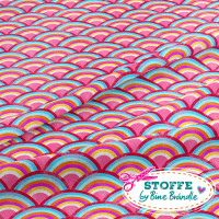 Bine Brändle 100% Baumwolle "Regenbögen pink" 0,5m x 155cm Bine Brändle 100% Baumwolle "Regenbögen pink" 0,5m x 155cm