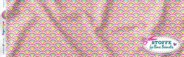 Bine Brändle 100% Baumwolle "Regenbögen pastell" 0,5m x 155cm