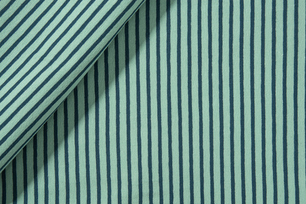 Jersey mint-petrol Bündchen Ringel
