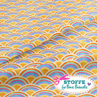 Bine Brändle 100% Baumwolle "Regenbögen gelb" 0,5m x 155cm Bine Brändle 100% Baumwolle "Regenbögen gelb" 0,5m x 155cm