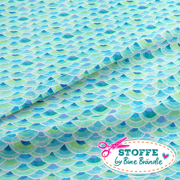 Bine Brändle 100% Baumwolle "Nixengewand Aqua" 0,5m x 155 cm