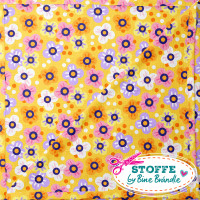 Bine Brändle Bio-Musselin "Mini-Blümchen gelb" 0,5m x 135 cm  Bine Brändle Bio-Musselin "Mini-Blümchen gelb" 0,5m x 135 cm