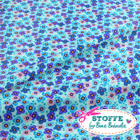 Bine Brändle 100% Bio-Canvas "Mini-Blümchen hellblau" 0,5m x 150 cm Bine Brändle 100% Bio-Canvas "Mini-Blümchen hellblau" 0,5m x 150 cm