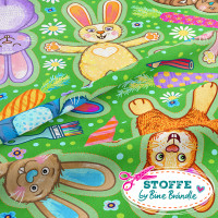 Bine Brändle Jersey "Osterhasen grün groß" 1m x 155cm Bine Brändle Jersey "Osterhasen grün groß" 1m x 155cm