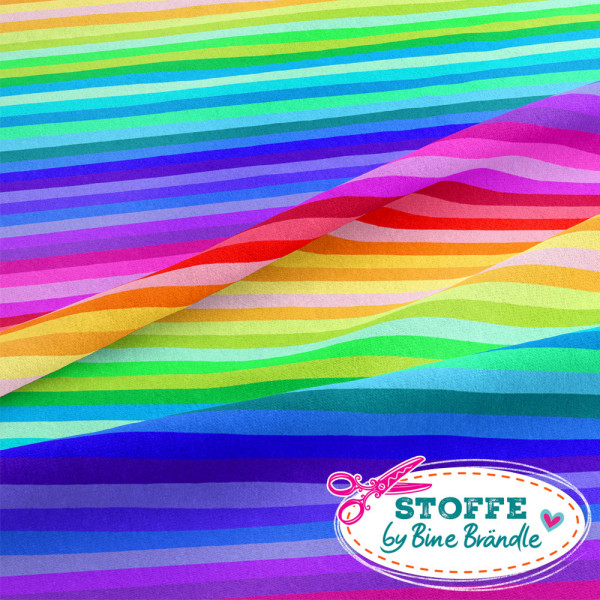 Bine Brändle Bade-Lycra "Streifenliebe Regenbogen" 0,5 m x 150cm