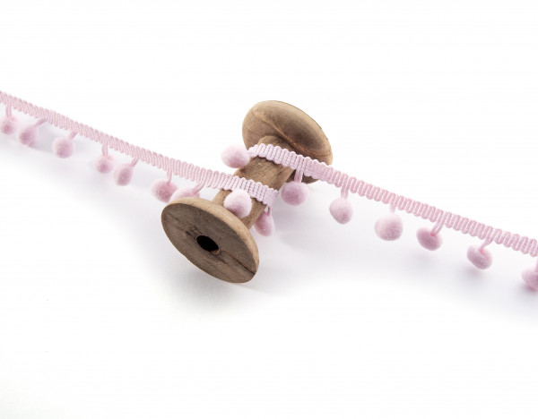 Pomponborte uni rosé 10 mm x 1m