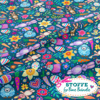 Bine Brändle Jersey "Osterkonfetti petrol 0,5m x 155 cm" Kombistoffe Bine Brändle Jersey "Osterkonfetti petrol 0,5m x 155 cm" Kombistoffe