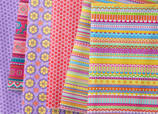 Bine Brändle Jersey "Restepaket Multistreifen rosa-bunt" 1m x 155cm
