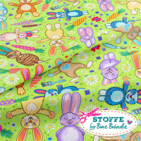 Bine Brändle Jersey "Osterhasen hellgrün klein" 0,5m x 155 cm Bine Brändle Jersey "Osterhasen hellgrün klein" 0,5m x 155 cm