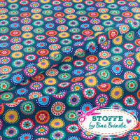 Bine Brändle Bade-Lycra "Milleflori petrol" 0,5 m x 150cm Bine Brändle Bade-Lycra "Milleflori petrol" 0,5 m x 150cm