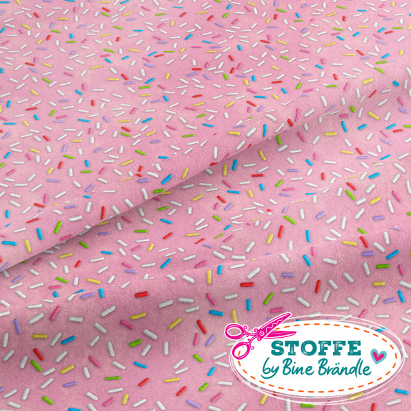 Bine Brändle Sommersweat French Terry Streusel rosa 0,5 m x 155 cm 