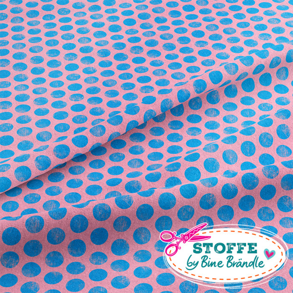 Bine Brändle  "Kleine Punkte Rosa-Blau" 0,5m x 155cm