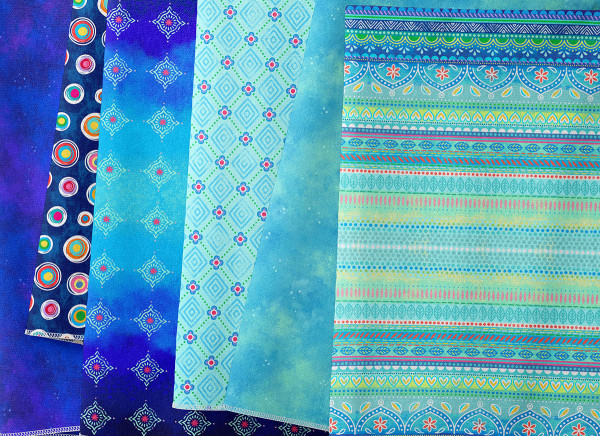 Bine Brändle Restepaket Baumwolle aqua blau Patchwork Stoffschnäppchen