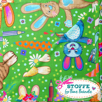 Bine Brändle Bio-Musselin "Osterhasen grün klein" 0,5m x 135 cm Bine Brändle Bio-Musselin "Osterhasen grün klein" 0,5m x 135 cm
