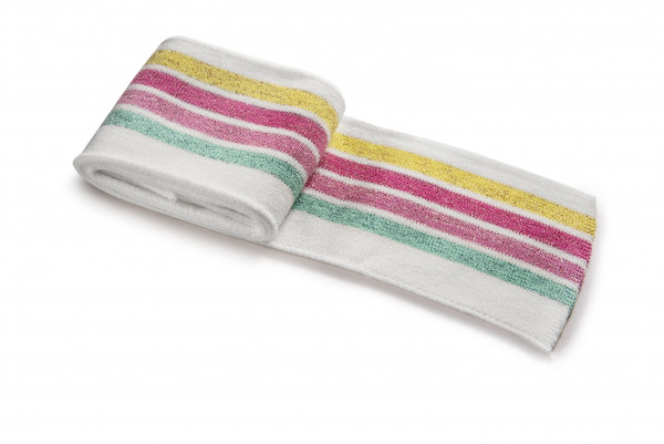 Cuff Büdchen Weiß Regenbogen Pastell Glitzer